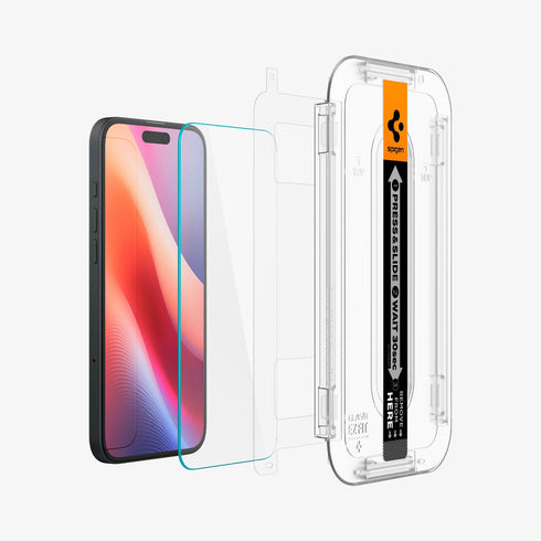 מגן מסך לסדרת אייפון 16 מבית Spigen GLAS.tR EZ Fit